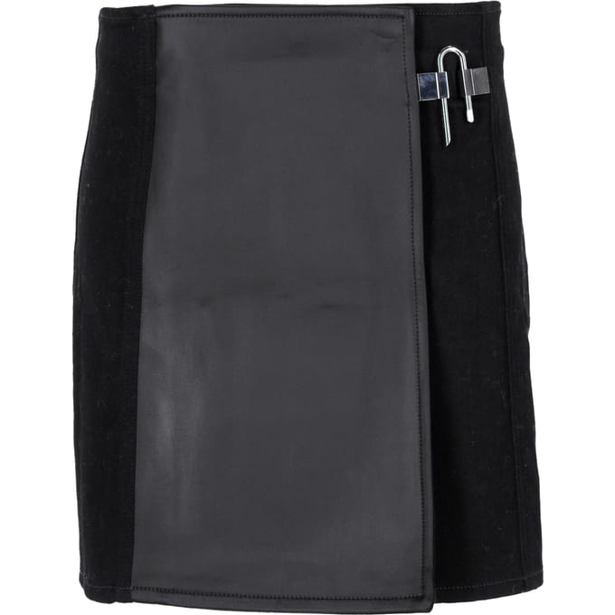 Givenchy minirok met panelen en hangslotdetails in zwart katoen