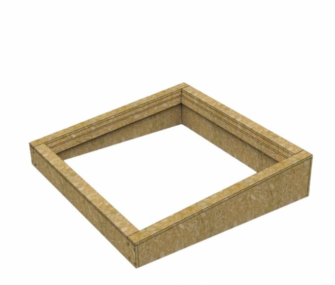 OSB geïsoleerde opstand voor platdakraam 60 x 90 cm
