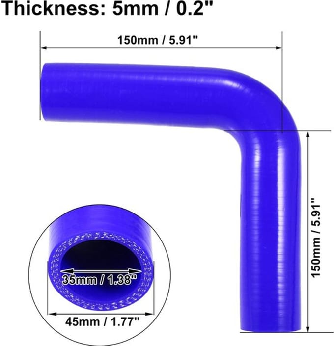 Vt products - Universele Koppeling - Siliconen Slang - 90 Graden
