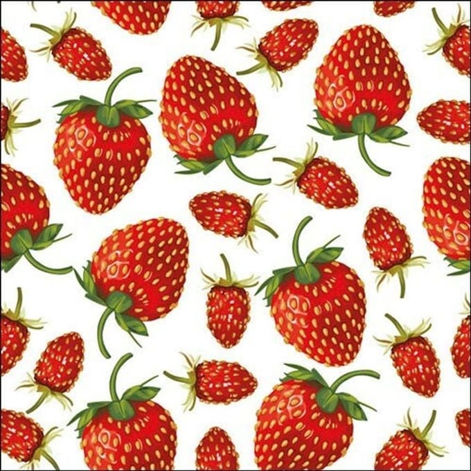 Ambiente servetten - 33x33cm - 20 stuks - Aardbeien