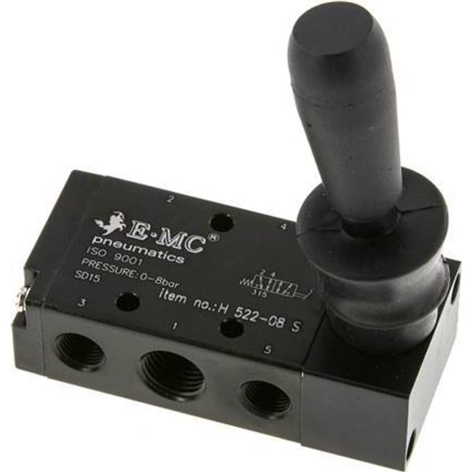 5/2 G1/4'' (G1/8'') Handbediende Hefboom Ventiel 0-8bar/0-112psi E.MC