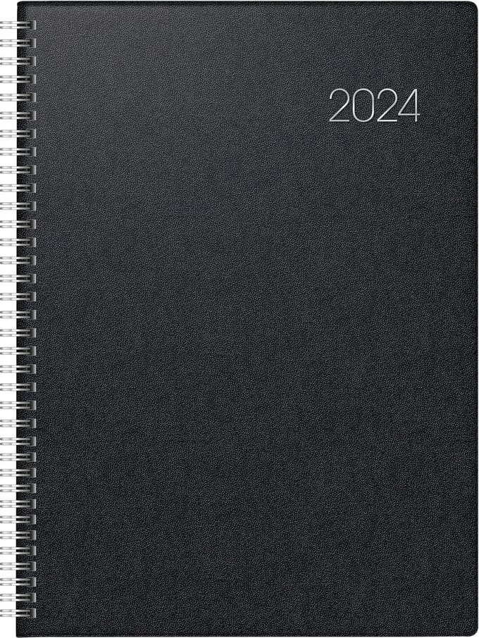 Dagkalender - Planner - Dagelijkse planning - A4 per dag - 29.6 x 23 cm - zwart