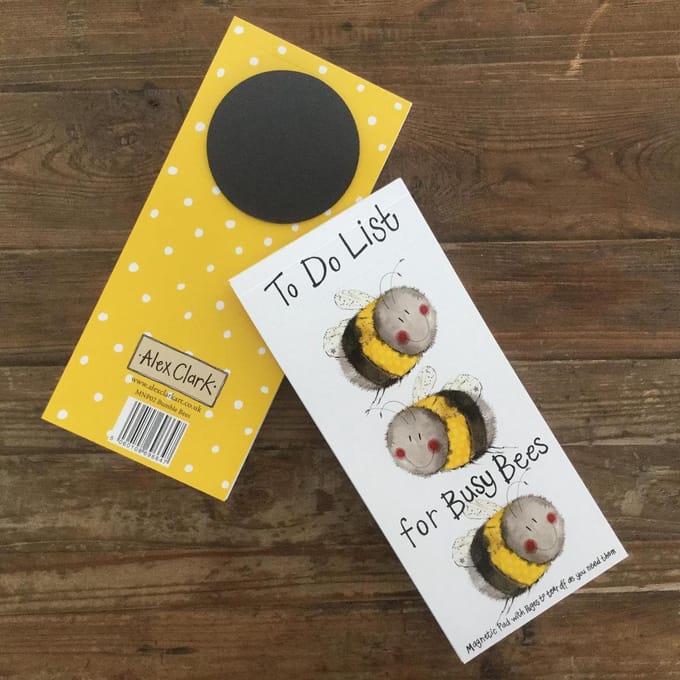 Alex Clark Magnetic Notepad or To-do list ~ Magnetisch Notitieblok Bijen 'Busy Bees'