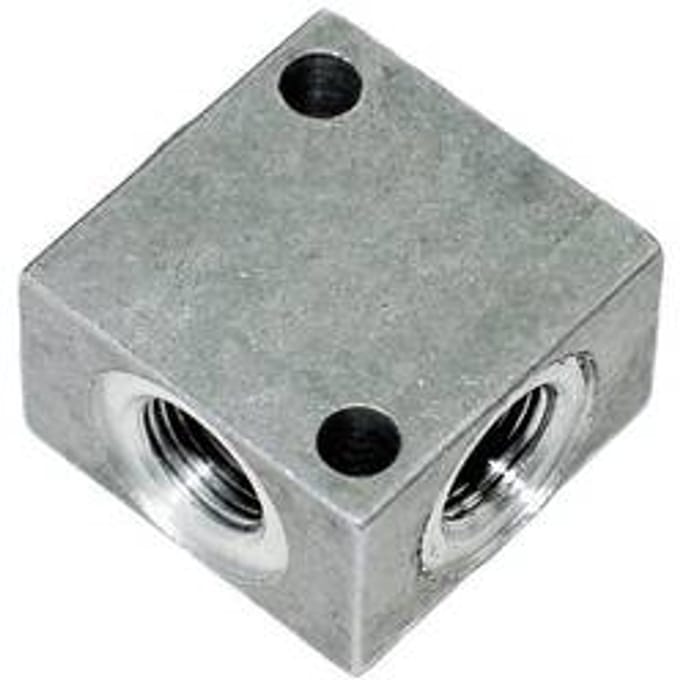 ICH 60403 Verdeelblok alu. G1/4 (vierkant 4-voud) l=40