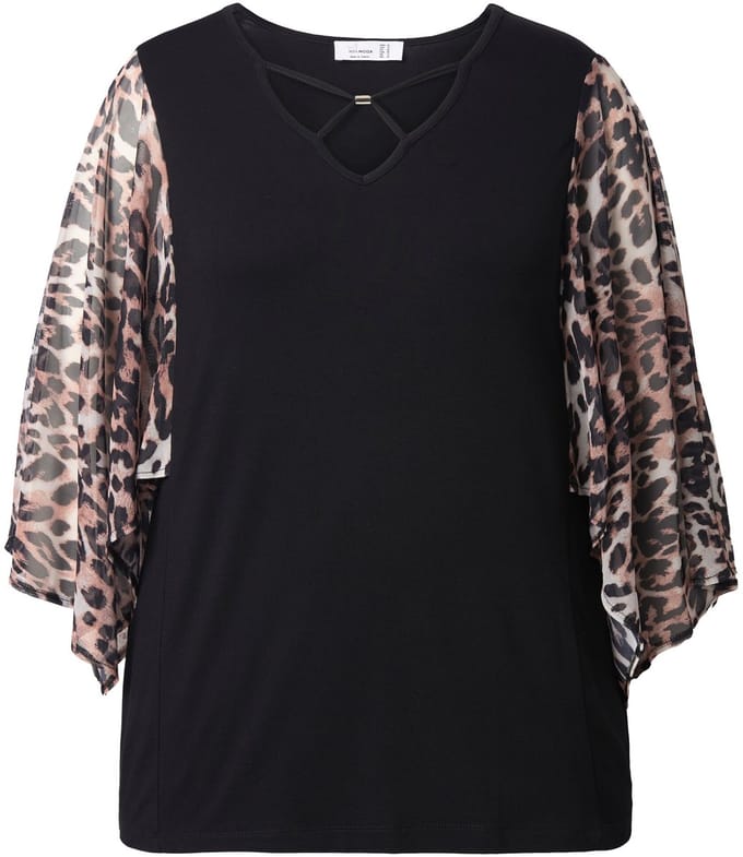 MIAMODA - Dames - T-shirt Classic Fit - Zwart - Maat 48