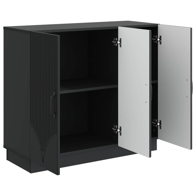 vidaXL - Dressoir - Zwart - 89 - x - 34,5 - x - 77 - cm - Bewerkt - hout