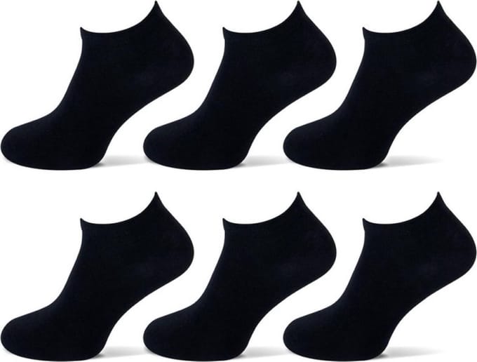 Sneakersokken 6 paar - Zwart - Maat 43/46