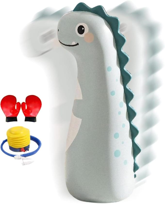 Opblaasbare Bokszak - Stabiele Kinderboks - Actief Spelen - Watervulbare Basis - 120 cm Hoog - Dinosaurus