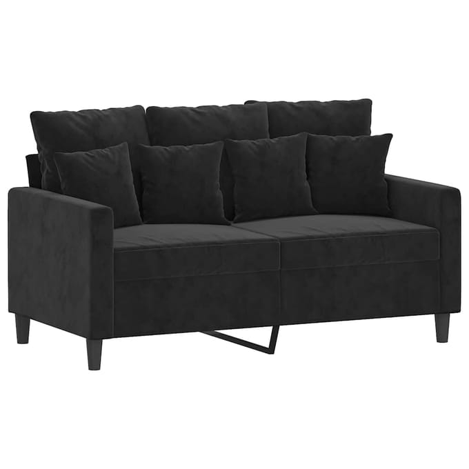 vidaXL - 2-delige - Loungeset - met - kussens - fluweel - zwart