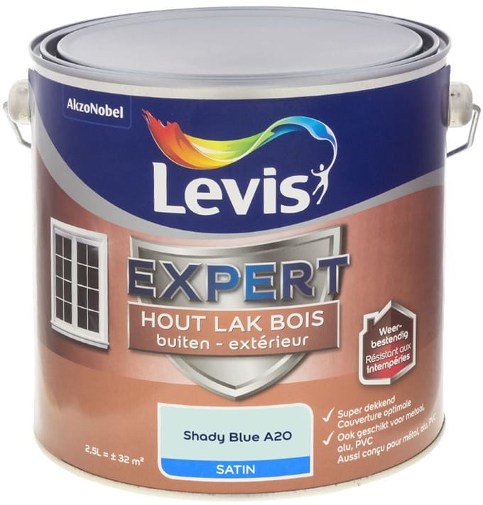 Levis - Expert Hout Lak Buiten Satin Mix - Shady Blue A20 - Mengverf - 2,5 L