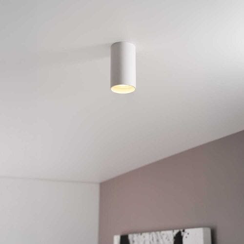 Canopus bianco s by LUSENZ - Cilindervormige opbouwspot in met mat witte coating
