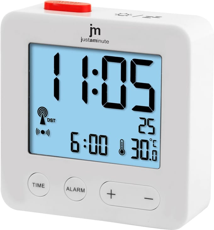 Just a Minute wekker | Digitaal | Radio gestuurd| Wit
