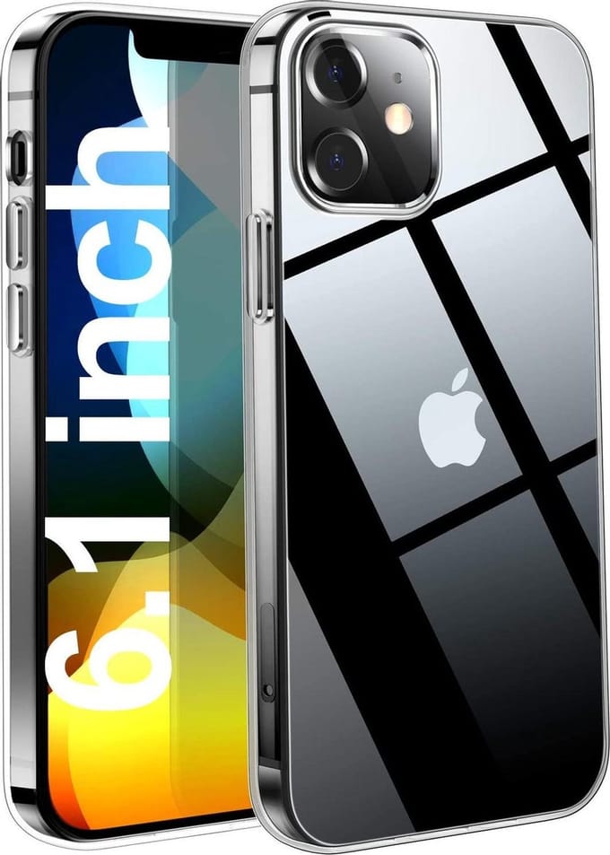 DrPhone iPhone 12/12 PRO Case 6.1inch TPU Hoesje - Ultra Dun Premium Soft-Gel Case - Transparant