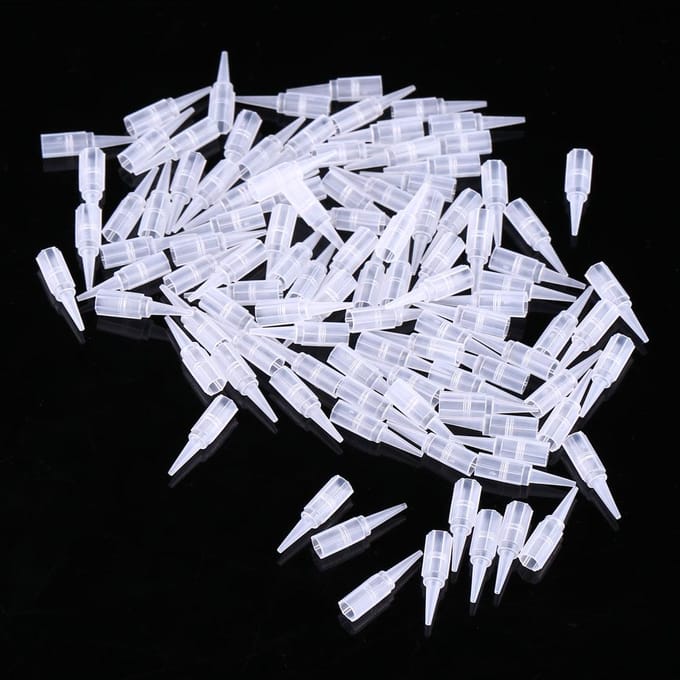 100 Stuks Set Tattoo Naaldtip Dop Naaldbuis Machine Toevoer Semi Permanente Make-up Accessoire 5R gray