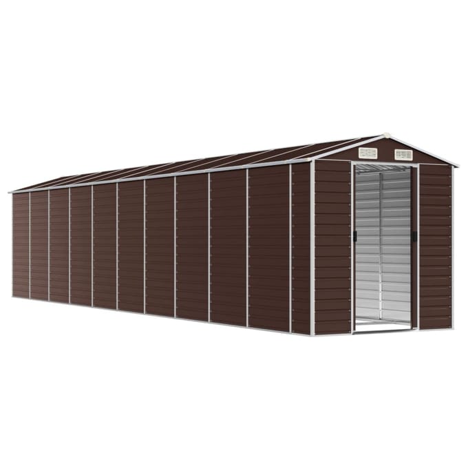 vidaXL - Tuinschuur - 191x895x198 - cm - gegalvaniseerd - staal - bruin