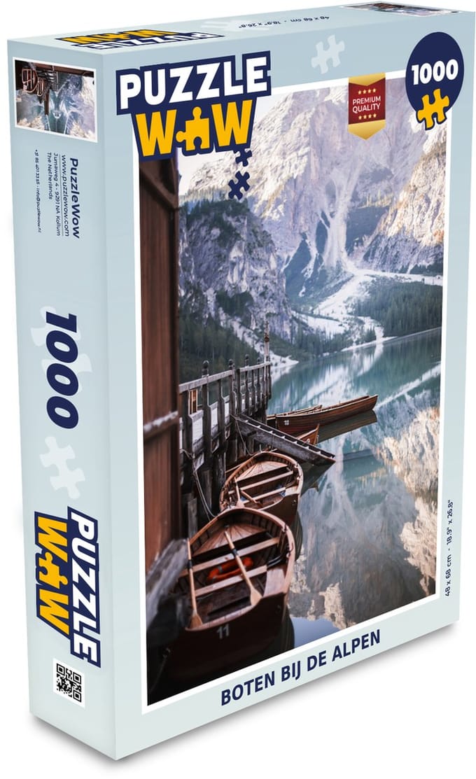 Puzzel Alpen - Boot - Meer - Legpuzzel - Puzzel 1000 stukjes volwassenen