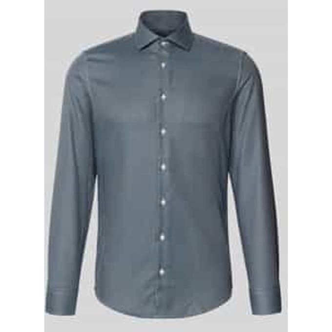Slim fit zakelijk overhemd met kentkraag
