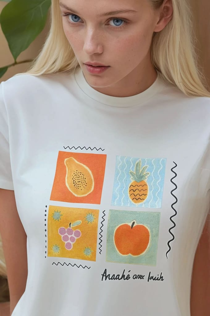 Geprinte Regular Fit Ronde Hals T-shirt van 100% Katoen