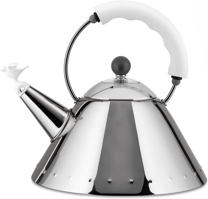 Waterkoker met Fluit - Theepot Kook - Water Koken - Vlamfluit - 2 Liter - Wit
