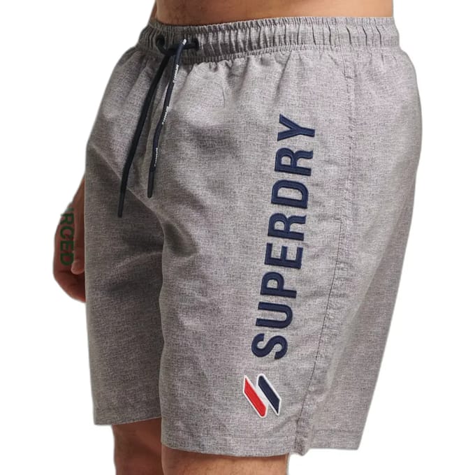 Superdry Code Applque 19inch Zwembroek Grijs S Man