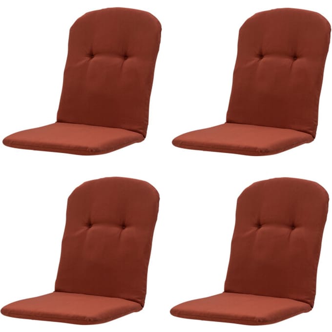 Madison - Kuipstoelkussen Hoge Rug Panama terra - Ca. 96x45 cm - Set van 4
