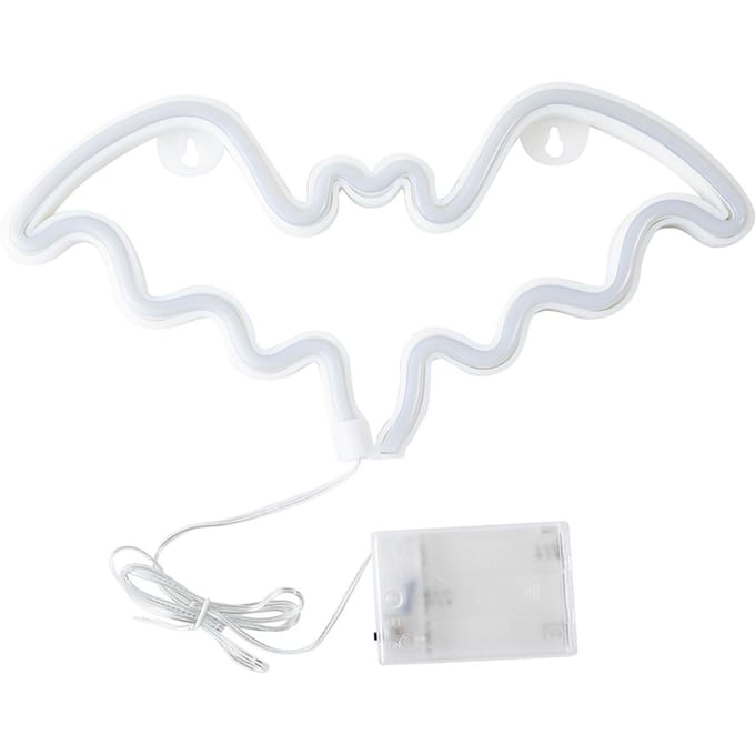 Bat Design LED's Neonlicht 3*AA-cel Bediend Constante Heldere Modus Neonbord Decoratieve Verlichting Muur blauw