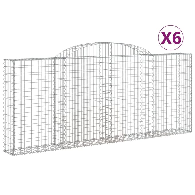 vidaXL - Schanskorven - 6 - st - gewelfd - 300x30x120/140 - cm - ijzer