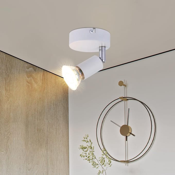 Glitzerlife Plafondspot Plafondlamp - 1xGU10 Draaibaar - LED 40W - Ø8,5cm - Modern Wit