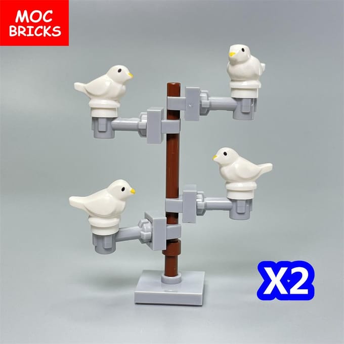 MOC Stenen Dier Vogel Mus duif van vrede Rof Samentellen Deeltjes Stad Bouwstenen Accessoires Speelgoed speelgoed white
