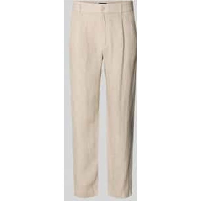 Tapered fit linnen broek met steekzakken