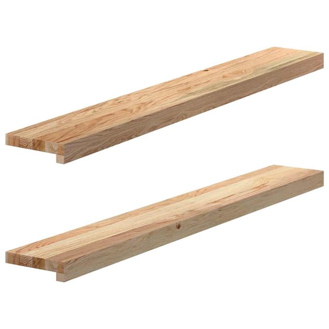 vidaXL - Vensterbanken - 2 - st - onbehandeld - 110x15x2 - cm - massief - eikenhout