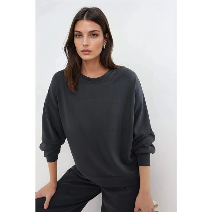 Ontspannen Pasvorm Crewneck Modal Sweatshirt