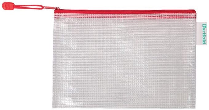 Opbergtas tarifold met rits 235x165mm pvc rd | 8 stuks