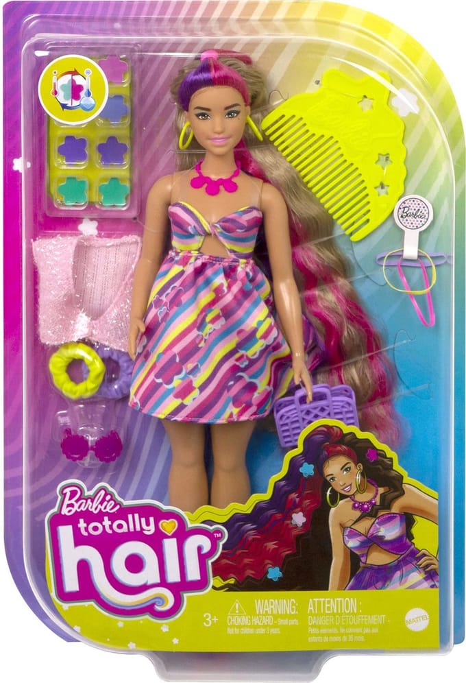 Barbie Totally Hair Doll - Paars, roze - Barbiepop