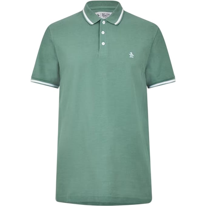Original Penguin Heren Regular Poloshirt met Korte Mouwen (Olieblauw)