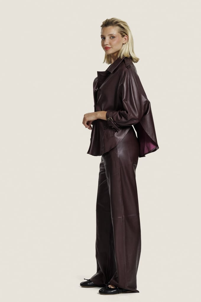 ALTER EGO Bibi Blouse Burgundy Größe: S | Lederjacken Outlet | Damen | Braun