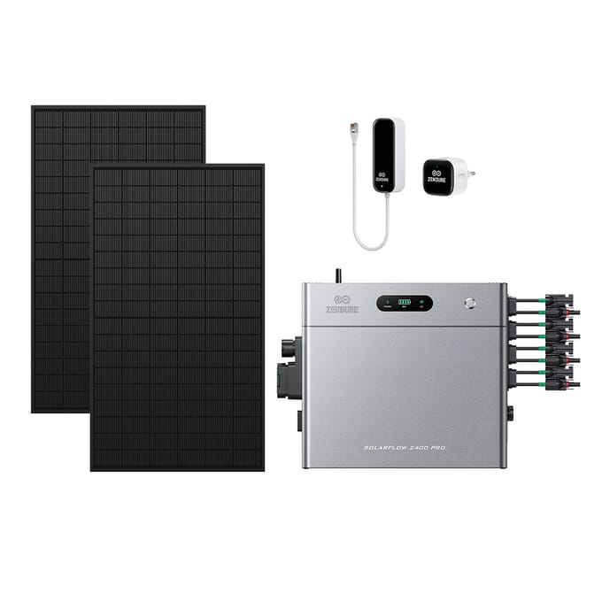 Zendure SolarFlow 2400 Pro - SolarFlow 2400 Pro & Slimme Meter P1 / Zonder batterij / 2*450W Bifacial Panel (1170Wp Max)