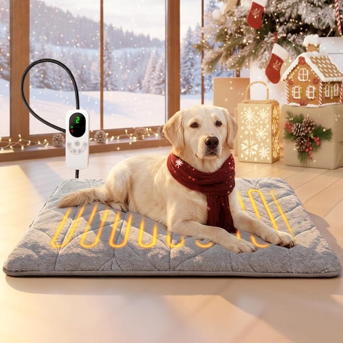 Elektrische Warmtedeken voor Honden en Katten - Verwarmingsmat met Timer en Instelbare Temperatuur