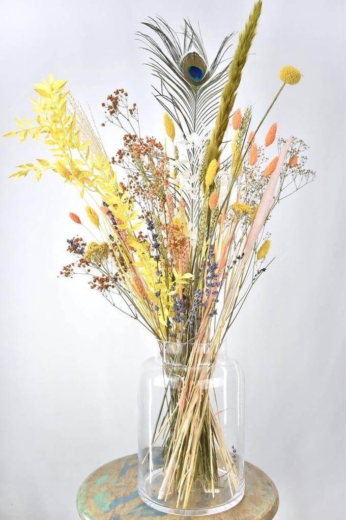 Droogbloemen - boeket 60cm - Sunshine