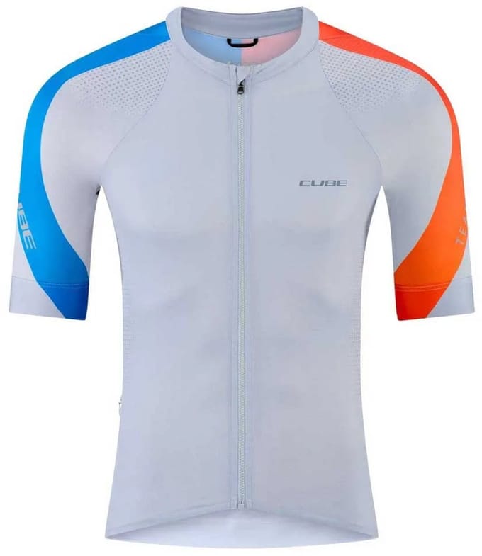 Cube Road/xc Teamline Korte Mouw Wielertrui Wit XL Man