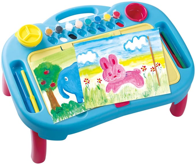 Play creatieve draagbare tekentafelset voor kinderen 19-delig multi kleuren.