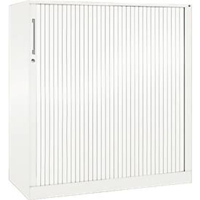 Roldeurkast ASISTO C 3000, 3 ordnerhoogten, B 1200 mm, wit/wit