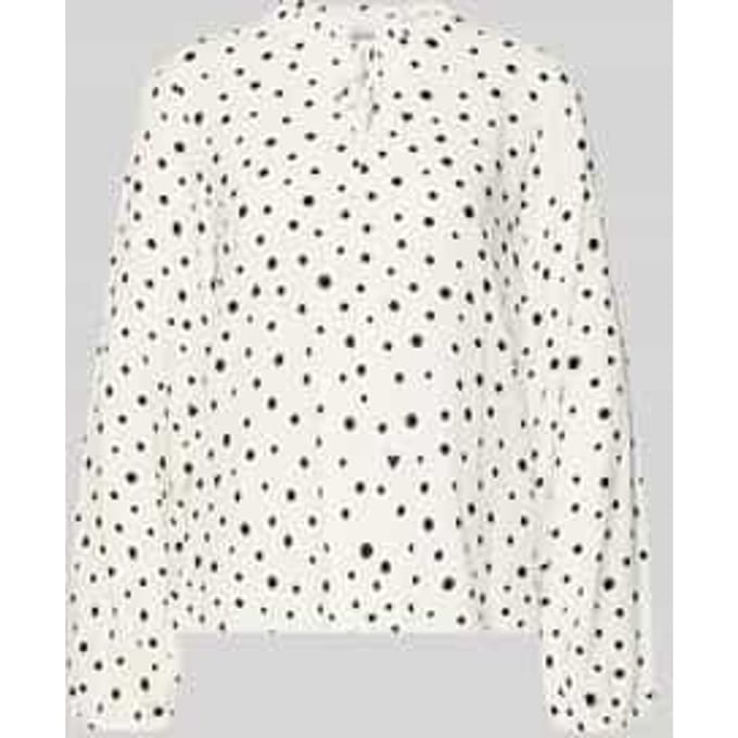 Tom Tailor Denim - Blouse met stippenpatroon - Maat S - small offwhite black dot print