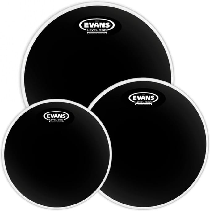 Evans zwart Chrome velSet Rock, 10",12",16" - Drumvellen set