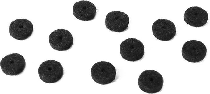 Fender Strap Button Viltwasjes - 12 Stuks, Zwart