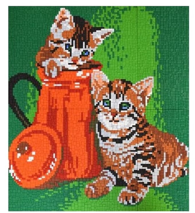 Stickit kleine kittens, ca. 6.300 steentjes