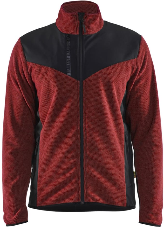 Blaklader 5942-2536 Gebreid vest met softshell - Gebrand rood/Zwart - L