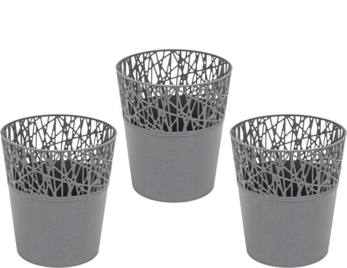 Bloempot Binnen Rond City 14cm GRAPHITE Prosperplast / 3 STUKS ! /