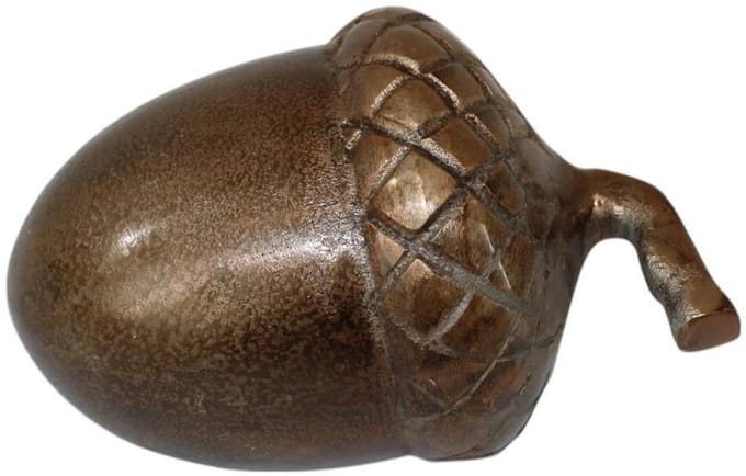 Deco4yourhome®- Decoratieve Eikel - Maat L - Metaal - Antique Brass Shiny