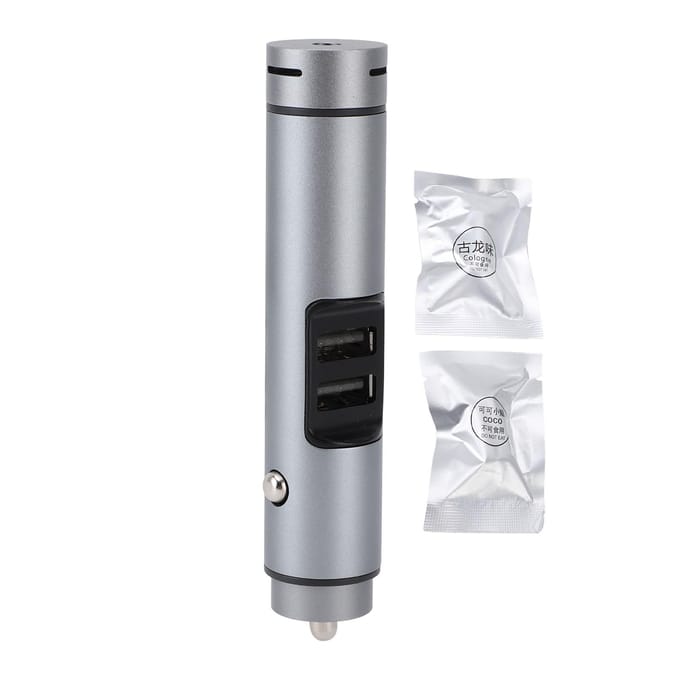 Autolader Diffuser met Aromatherapie Tabletten Stille Werking Langdurige Geur Aluminiumlegering white